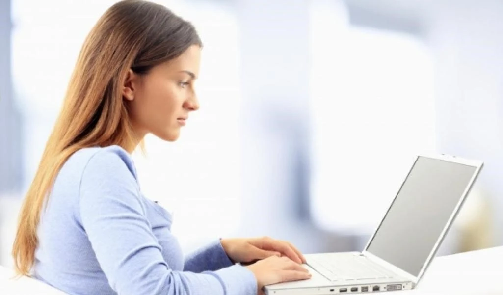 girl watching computer 